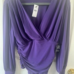 NWT Express Skimming Surplice V-Neck Ruched Bodysuit